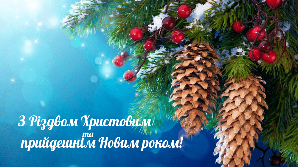 Вітаємо вас із Різдвом Христовим та прийдешнім Новим роком!